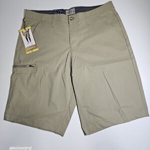Weatherproof Vintage Men's Flat Front Gray Stretch  Trail Short.